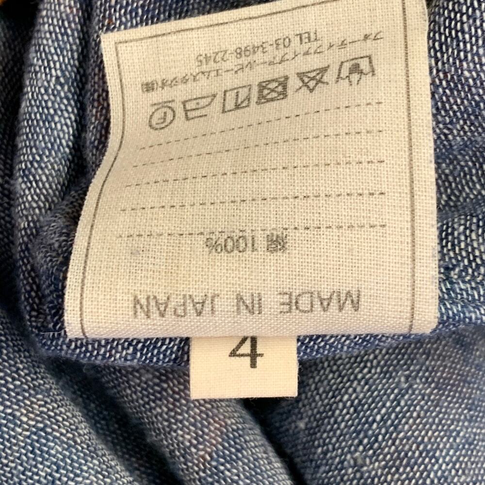 45rpm Size XL Blue Orange Plaid Cotton Curved Cutaway Flannel Long Sleeve Shirt - Picture 9 of 9